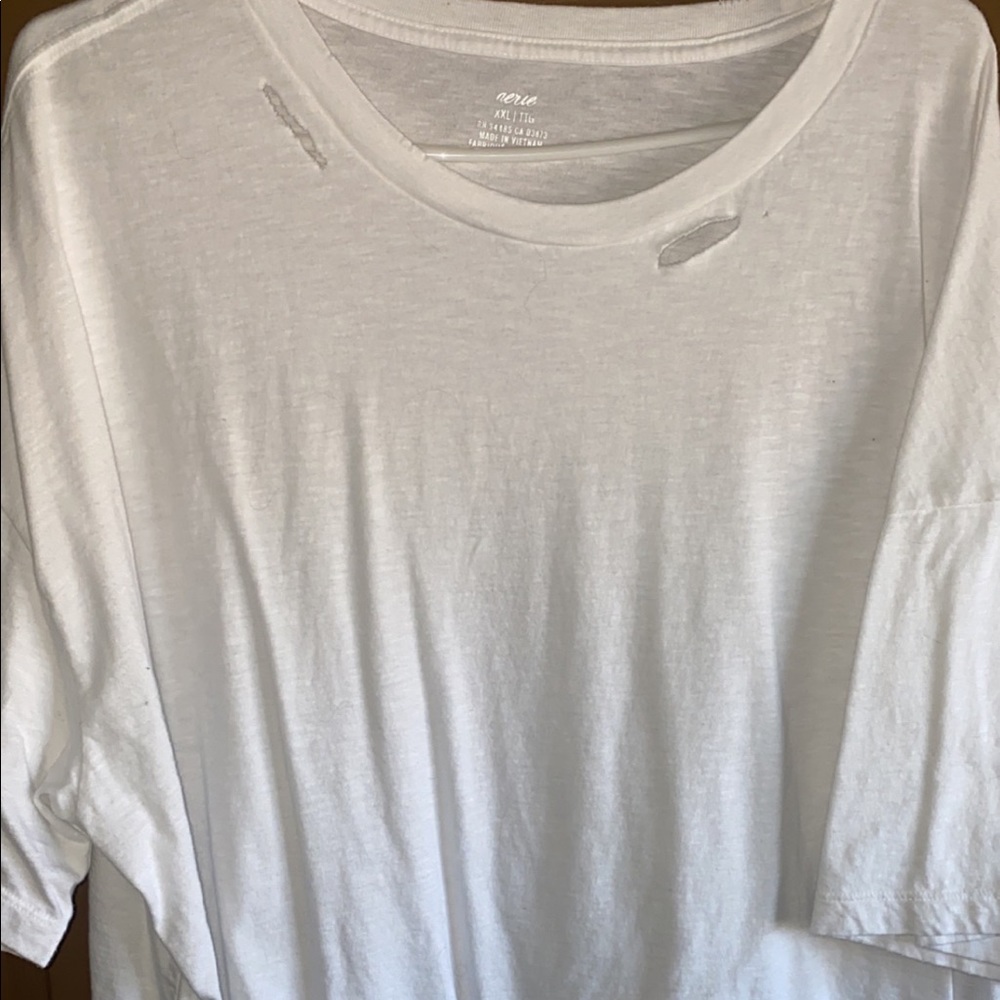 Distressed plain white tee from AERIE